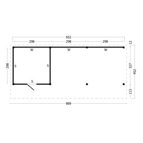  Tuindeco | Overkapping Bergen XL | Type 7 | Zwarte Wanden 211185-10